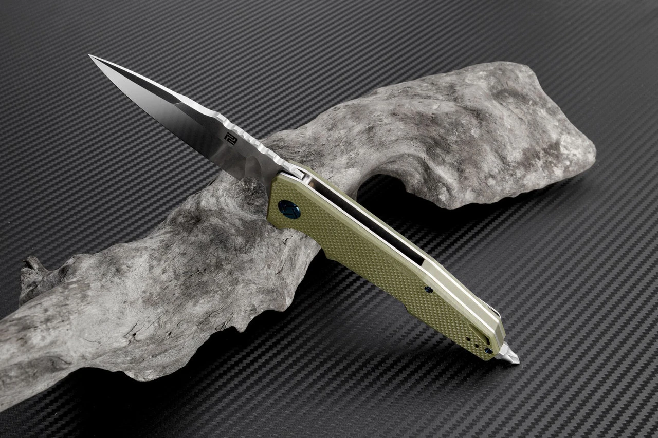 Artisan Cutlery Artisan Predator ATZ1706PGN, 3.74" D2 Steel, OD Green G-10 Handle 2 Artisan Cutlery Artisan Predator ATZ1706PGN, 3.74" D2 Steel, OD Green G-10 Handle - Image 2