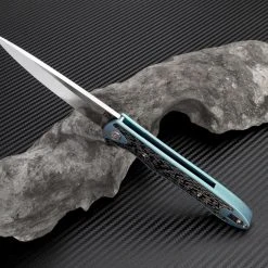 Artisan Cutlery Artisan ATZ1707GGN Shark, 3.94" S35VN Plain Blade, Green Titanium Handle -Boker Shop atz1707ggn 1 07080.1566586006