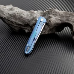 Artisan Cutlery Artisan ATZ1707GSBU Small Shark, 3.15" S35VN Plain Blade, Blue Titanium TC4 Handle -Boker Shop atz1707gsbu 2 61475.1566586007