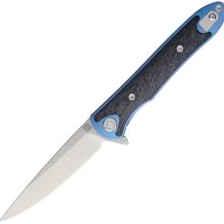 Artisan Cutlery Artisan ATZ1707GSBU Small Shark, 3.15" S35VN Plain Blade, Blue Titanium TC4 Handle