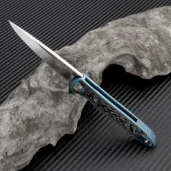 Artisan Cutlery Artisan ATZ1707GSGN Small Shark, 3.15" S35VN Plain Blade, Green Titanium TC4 Handle -Boker Shop atz1707gsgn 1 75609.1566585986