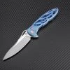 Artisan Cutlery Artisan Dragonfly ATZ1801GBUM, 3.94" M390 Plain Blade, Blue TC4 Titanium Handle