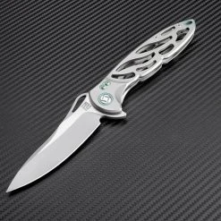 Artisan Cutlery Artisan Dragonfly ATZ1801GGYS, 3.94" S35VN Plain Blade, Gray TC4 Titanium Handle