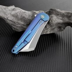 Artisan Cutlery Artisan Osprey ATZ1803GBUM, 3.74" M390 Plain Blade, Blue TC4 Titanium Handle -Boker Shop atz1803gbum 2 08260.1566585964