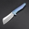Artisan Cutlery Artisan Osprey ATZ1803GBUM, 3.74" M390 Plain Blade, Blue TC4 Titanium Handle