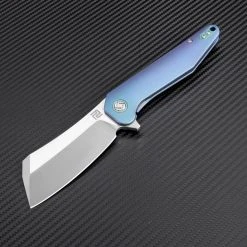 Artisan Cutlery Artisan Osprey ATZ1803GBUM, 3.74" M390 Plain Blade, Blue TC4 Titanium Handle