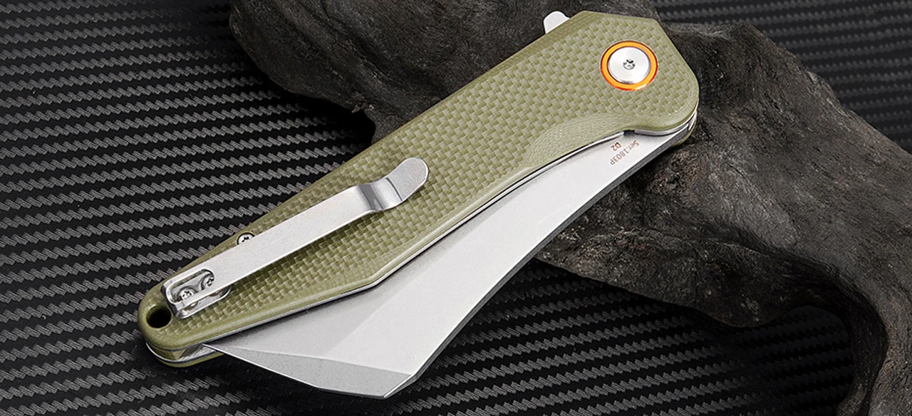 Artisan Cutlery Artisan Osprey ATZ1803PGNF, 3.94" D2 Plain Blade, Green (Flat) G-10 Handle 2 Artisan Cutlery Artisan Osprey ATZ1803PGNF, 3.94" D2 Plain Blade, Green (Flat) G-10 Handle - Image 2