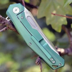 Artisan Cutlery Artisan Zumwalt ATZ1808GGNM, 3.78" M390 Plain Blade, Green Titanium Handle -Boker Shop atz1808ggnm.2 51822.1566585972