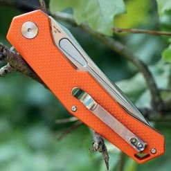 Artisan Cutlery Artisan Zumwalt ATZ1808POEF, 3.94" D2 Plain Blade, Flat Orange G-10 Handle -Boker Shop atz1808poef.2 44244.1566586035