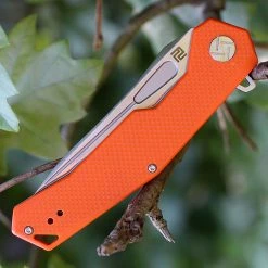 Artisan Cutlery Artisan Zumwalt ATZ1808POEF, 3.94" D2 Plain Blade, Flat Orange G-10 Handle -Boker Shop atz1808poef.3 39347.1566586035