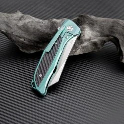 Artisan Cutlery Artisan Falcon ATZ1809GGNM, 3.62" M390 Plain Blade, Green Carbon Fiber/Titanium Handle -Boker Shop atz1809ggn 2 1 44599.1566585957