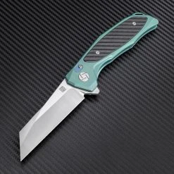 Artisan Cutlery Artisan Falcon ATZ1809GGNM, 3.62" M390 Plain Blade, Green Carbon Fiber/Titanium Handle -Boker Shop atz1809ggnm 94607.1566585958