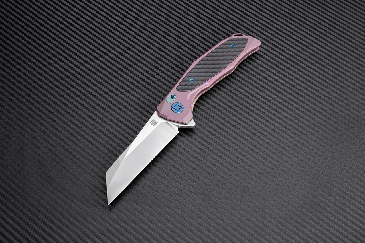 Artisan Cutlery Artisan Falcon ATZ1809GREM, 3.62" M390 Plain Blade, Rose Carbon Fiber/Titanium Handle 1 Artisan Cutlery Artisan Falcon ATZ1809GREM, 3.62" M390 Plain Blade, Rose Carbon Fiber/Titanium Handle