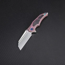 Artisan Cutlery Artisan Apache ATZ1813GRES, 3.82" S35VN Plain Blade, Rose Titanium/Carbon Fiber Handle