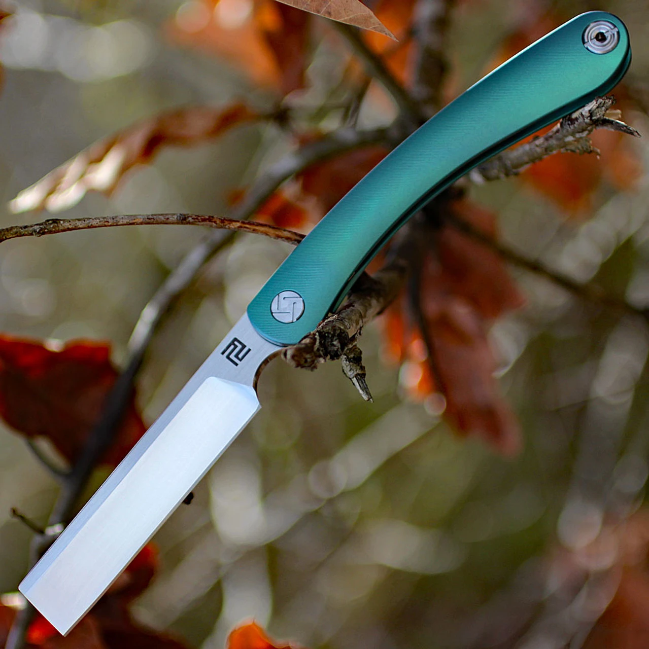 Artisan Cutlery Artisan Orthodox ATZ1817GGNM, 3.75" M390 Satin Blade, Green Titanium Handle 1 Artisan Cutlery Artisan Orthodox ATZ1817GGNM, 3.75" M390 Satin Blade, Green Titanium Handle