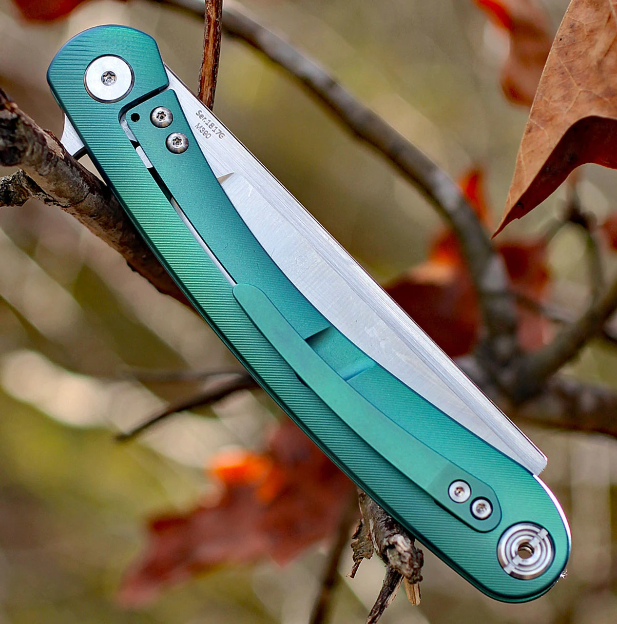 Artisan Cutlery Artisan Orthodox ATZ1817GGNM, 3.75" M390 Satin Blade, Green Titanium Handle 3 Artisan Cutlery Artisan Orthodox ATZ1817GGNM, 3.75" M390 Satin Blade, Green Titanium Handle - Image 3