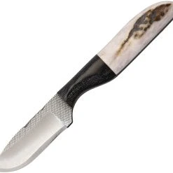 Anza Knives Anza Fixed Blade AZ81E, 2 1/4 In Carbon Steel Plain Blade, Stag/Wood Handle