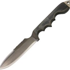 Anza Knives V-TAC Fixed Blade Knife, 6 In HIgh Carbon Steel Blade, Micarta Handle