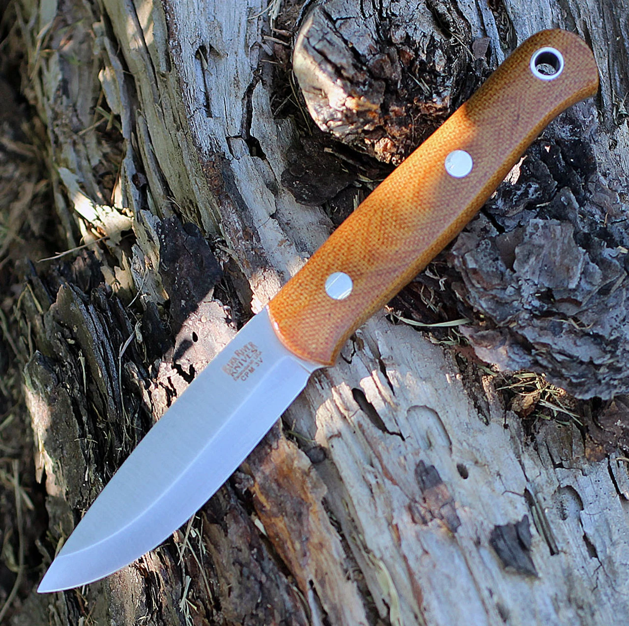 Bark River Knives Bark River 023MNC Ultra-Lite Bushcrafter, 3.25" CPM 3V Plain Blade, Natural Canvas Micarta Handle 1 Bark River Knives Bark River 023MNC Ultra-Lite Bushcrafter, 3.25" CPM 3V Plain Blade, Natural Canvas Micarta Handle