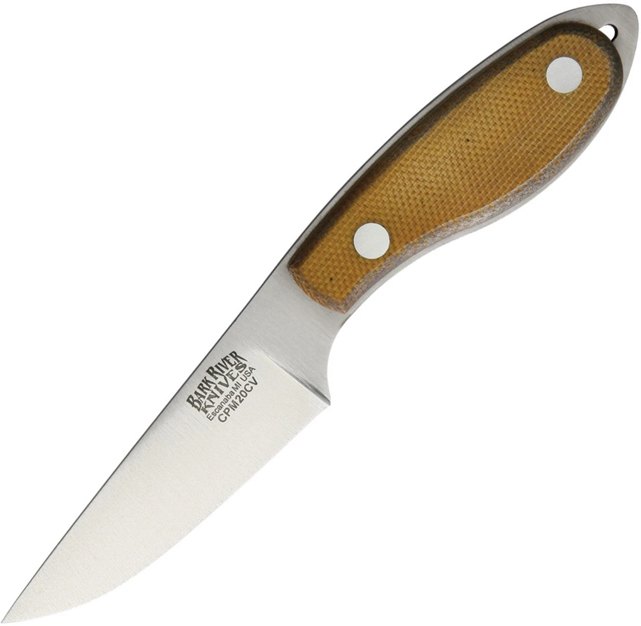Bark River 07072MNC Caper Necker, 3.1" CPM-20CV Plain Blade, Natural Canvas Micarta Handle Bark River Knives Bark River 07072MNC Caper Necker, 3.1" CPM-20CV Plain Blade, Natural Canvas Micarta Handle -Boker Shop ba07072mnc 15431.1566586000