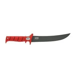 Bubba Blade Bubba Flex Fillet 19F, 9" Titanium Nitride Coated Blade, Red TPR Handle, Black Nylon Sheath