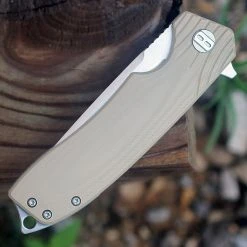 Bestech G01C Lion, 3.5" D2 Plain Blade, Beige G-10 Handle -Boker Shop bg01c.3 56261.1566585966