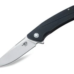 Bestech BTKG09A2 Spike, 3.50" Sandvick 12C27 Stonewash Plain Blade, Black GRN Handle