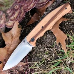 Browning Knives Browning Zebra Wood Linerlock, 3.25" Stainless Plain Blade, Zebra Wood Handle