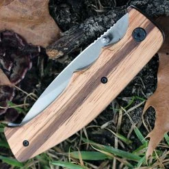 Browning Knives Browning Zebra Wood Linerlock, 3.25" Stainless Plain Blade, Zebra Wood Handle -Boker Shop br0178.3 25939.1566585964