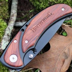 Browning Knives Browning Black/Cocobolo Framelock, 3.5" Black Stainless Plain Blade, Cocobolo Handle -Boker Shop br068.3 82816.1566585973
