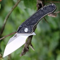 Bestech T1711A Goblin, 2" CPM-S35VN Plain Blade, Titanium Handle W/Carbon Fiber Inlay