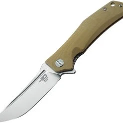 Bestech G05C1 Scimitar, 3.75" D2 Plain Blade, Tan G-10 Handle