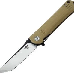 Bestech G06C2 Kendo, 3.75" D2 Plain Blade, Tan G-10 Handle