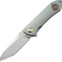 Bestech T1703A Emperor, 3.54" CPM-S35VN Plain Blade, Gray Titanium Handle