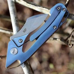 Bestech T1710B Imp, 2" CPM-S35VN Plain Blade, Blue Titanium Handle W/Bronze Inlay -Boker Shop btkt1710b.3 01567.1566586003