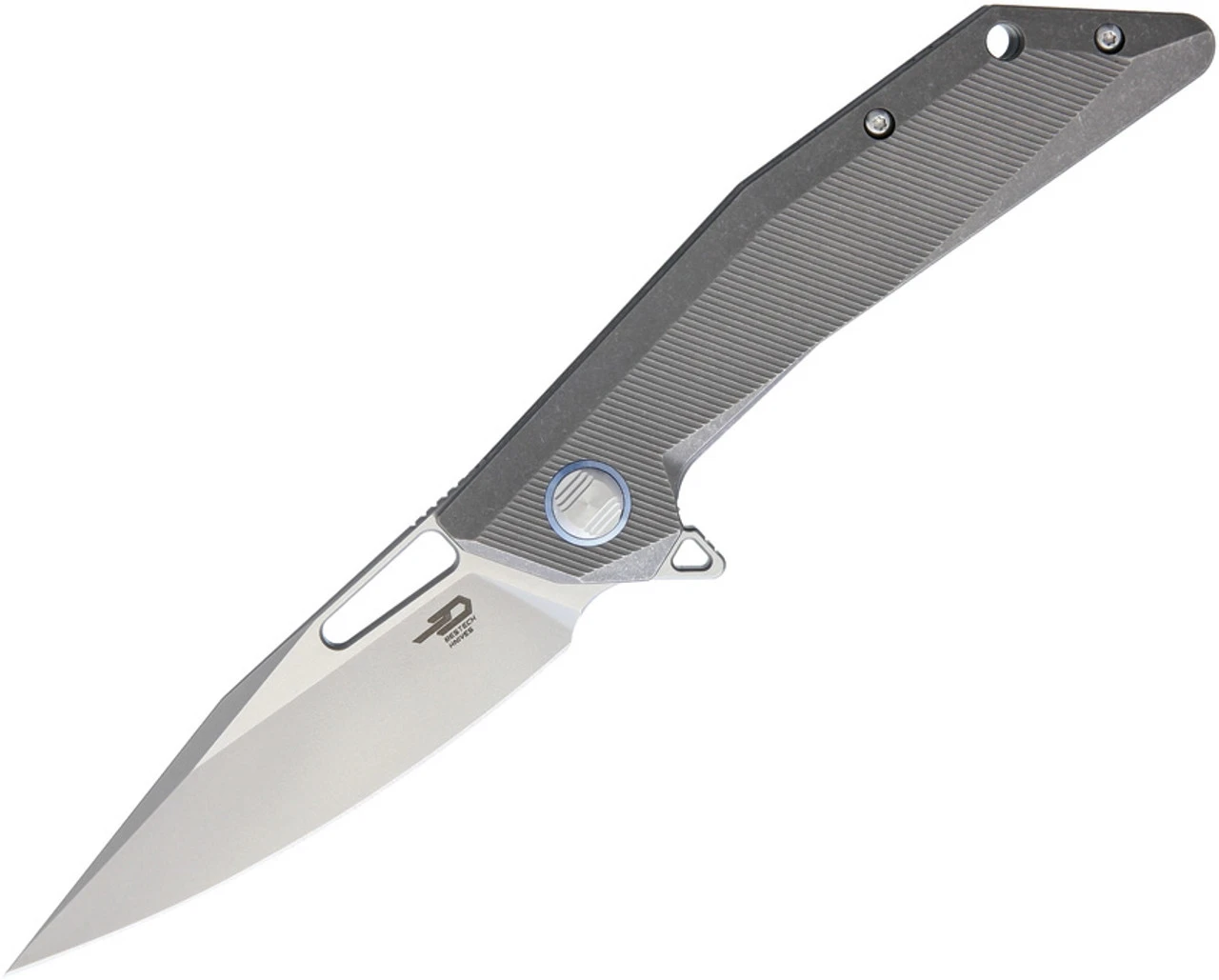 Bestech T1802A Shrapnel, 3.5" CPM-S35VN Plain Blade, Gray Titanium Handle 1 Bestech T1802A Shrapnel, 3.5" CPM-S35VN Plain Blade, Gray Titanium Handle