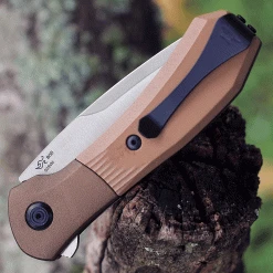 Buck Knives Buck Paradigm Assisted Open Knife 590BRS-B, 3" S35VN Satin Plain Blade, Brown Textured G-10 Handles -Boker Shop bu590brs.2 44952.1625684773