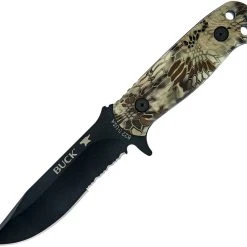Buck Knives Buck 822CMX26 Sentry, 5" 420HC Plain Blade, Kryptek Highlander Camo Handle