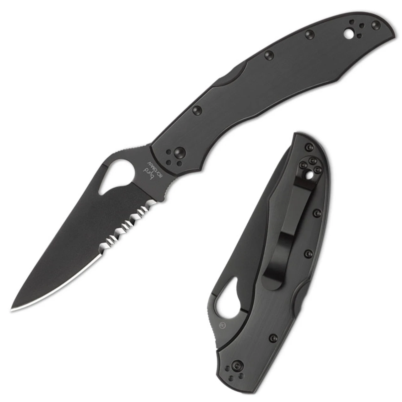 Byrd Knives Byrd Cara Cara 2 Black Blade BY03BKPS2, 3.75" 8Cr13MoV Combo Edge 1 Byrd Knives Byrd Cara Cara 2 Black Blade BY03BKPS2, 3.75" 8Cr13MoV Combo Edge