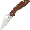 Byrd Knives BYRD BY04PBN2 Meadowlark 2, 2.875" 8Cr13MoV Plain Blade, Brown FRN Handle