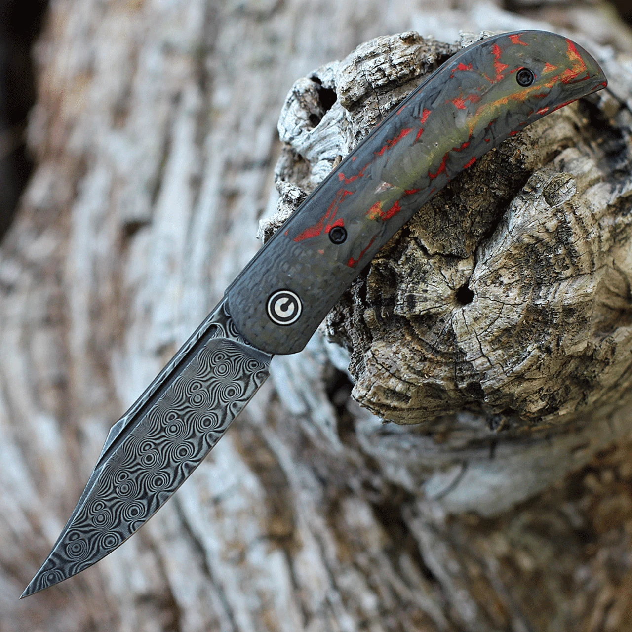 CIVIVI Appalachian Drifter II-Red/Blk CF (2.96" Damascus) C19010C-DS2 CIVIVI Knives CIVIVI Appalachian Drifter II-Red/Blk CF (2.96" Damascus) C19010C-DS2 -Boker Shop c19010c ds2.1 39147.1673628467