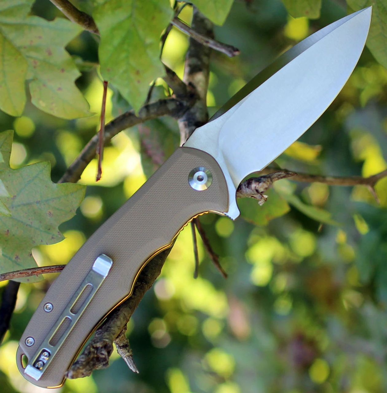 CIVIVI Knives CIVIVI Praxis-Tan G10 (3.75" Satin 9Cr18MoV) C803B 2 CIVIVI Knives CIVIVI Praxis-Tan G10 (3.75" Satin 9Cr18MoV) C803B - Image 2
