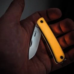 Boker Plus Mini Tech-Tool 1 Keychain Folding Knife BOP01BO880, 2.05" 12C27 Plain Blade, Synthetic Orange GITD Handles -Boker Shop gitd 22842.1588862617