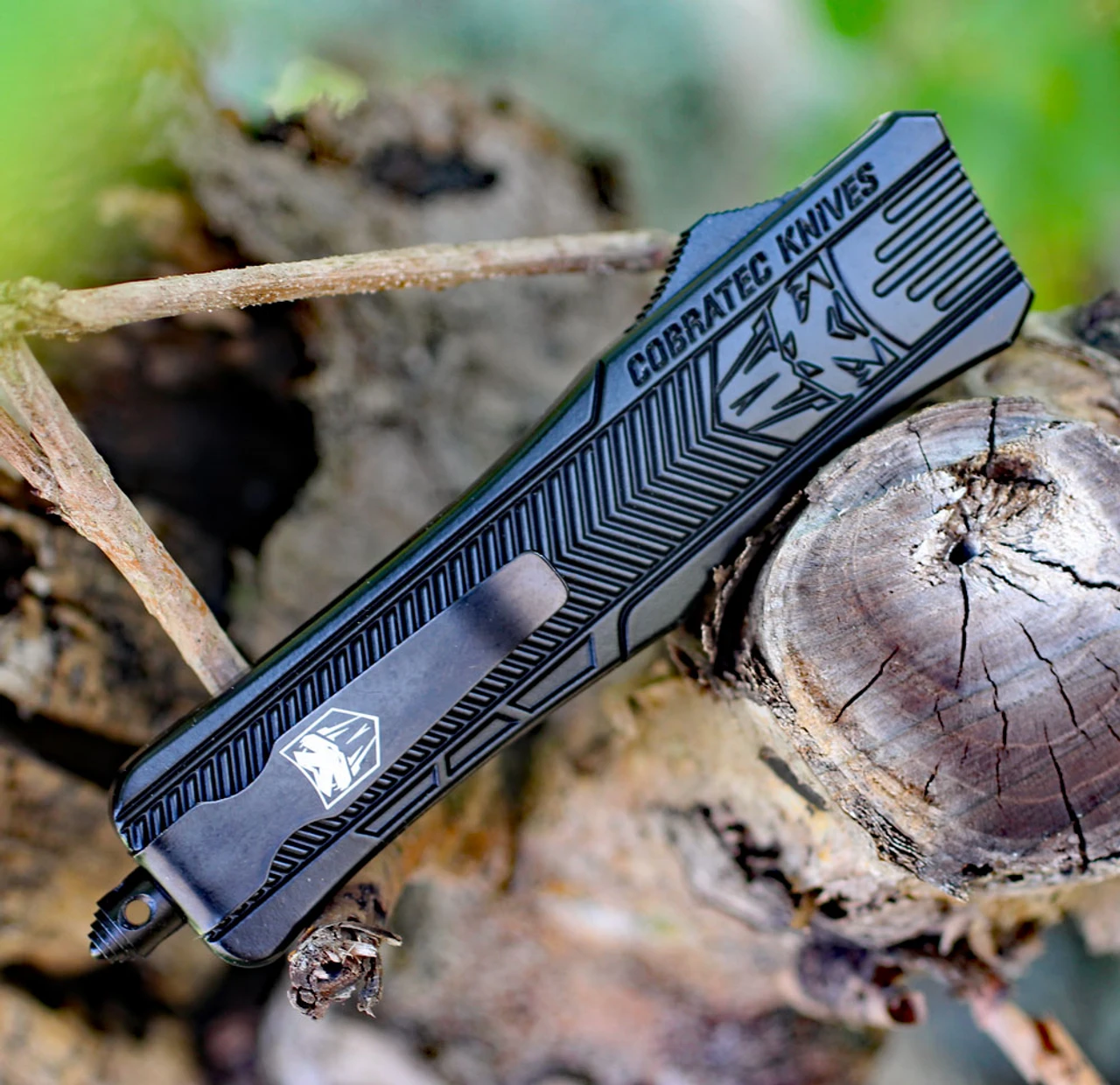 CobraTec Medium CTK-1 OTF Automatic - Blk Alum (3" Tanto) MBCTK-1MTNS 3 CobraTec Medium CTK-1 OTF Automatic - Blk Alum (3" Tanto) MBCTK-1MTNS - Image 3