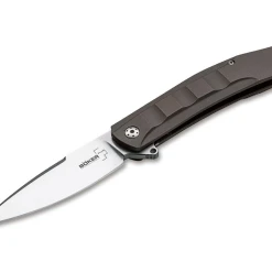 Boker Plus Talpid 01BO249, 3.5" D2 Steel Plain Blade, Stainless Steel Handle
