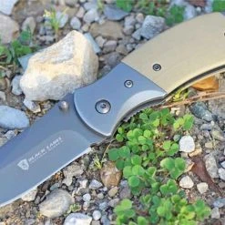 Browning Knives Browning Black Label Folder, 8Cr13mov, Tan G-10 Scales