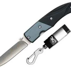 Browning Knives Browning BR371-5039 Getaway Black Folding Knife W/LED Flashlight Keychain