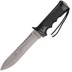 Aitor 16020 Commando & Survival Kit, 7" SS Plain Blade, Black Aluminum Handle, Black Nylon Sheath