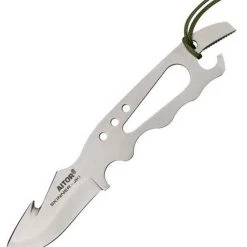 Aitor 16022 Skeletal Gut-hook Skinner JKI, 2.5" SS Plain Blade, OD Green Lanyard, OD Green Canvas Sheath