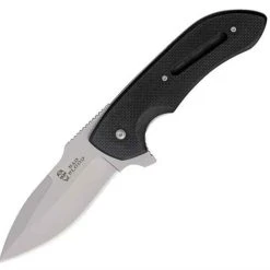 Bad Blood 0101K Kendrick Fire Splitter, 3.7" 8Cr14 SS Plain Blade, Black G-10 Handle